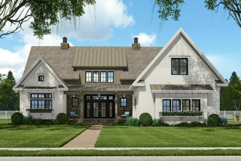 5-Bedroom 2-Story New American House with Prep Kitchen and Two Laundry Rooms (Floor Plan)