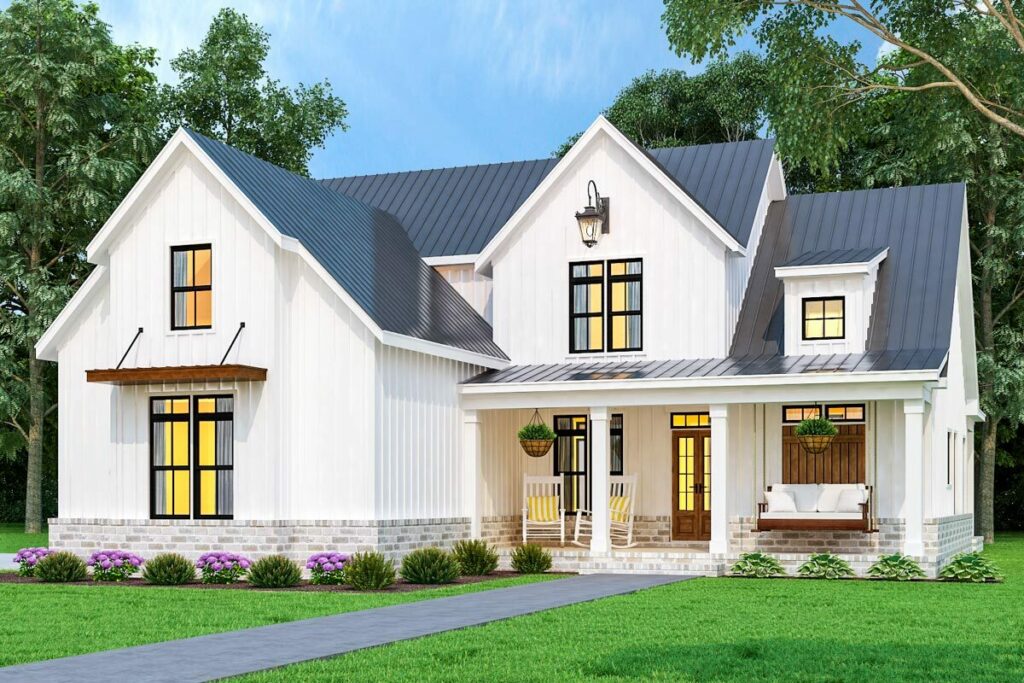 2-Story 3-Bedroom Home With a Wrap-Around Porch (Floor Plan)
