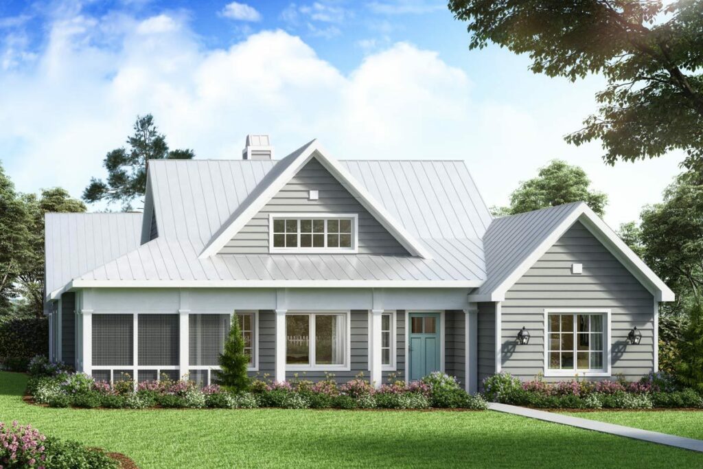 3-Bedroom Single-Story Farmhouse With Bonus Room and Attached 2-Car Garage (Floor Plan)