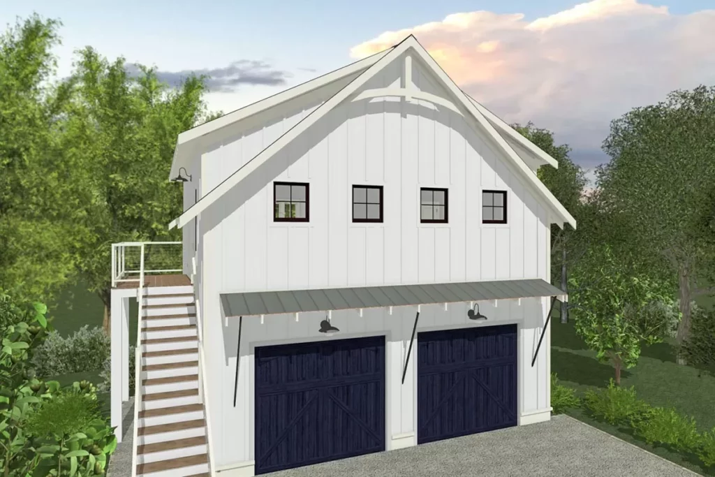 1-Bedroom 2-Story Carriage House With Double Garage and Private Bedroom (Floor Plan)