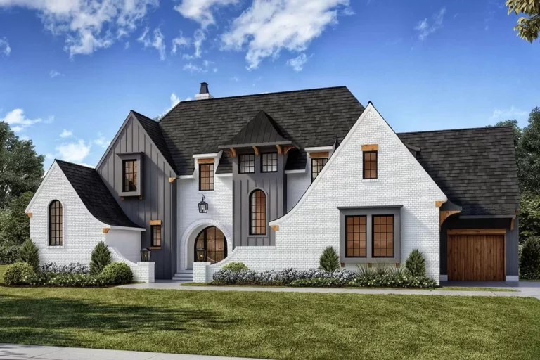 Transitional 4-Bedroom 2-Story Country House With Two Laundry Rooms (Floor Plan)