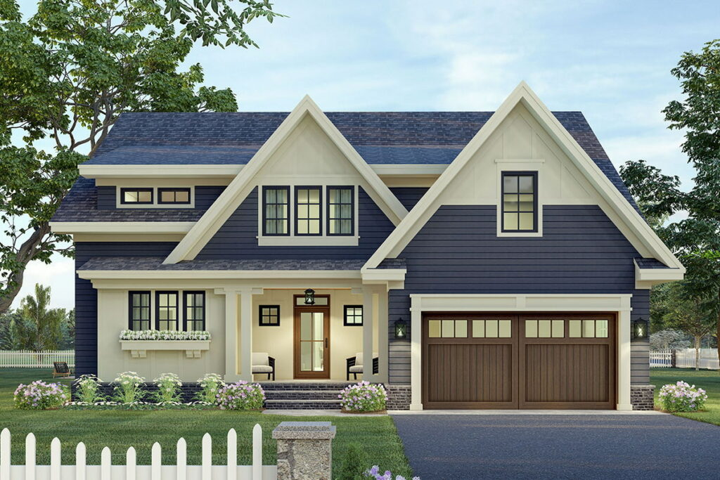 New American-Style 3-Bedroom 2-Story House With Home Office and Upstairs Loft Plus Bonus Expansion (Floor Plan)