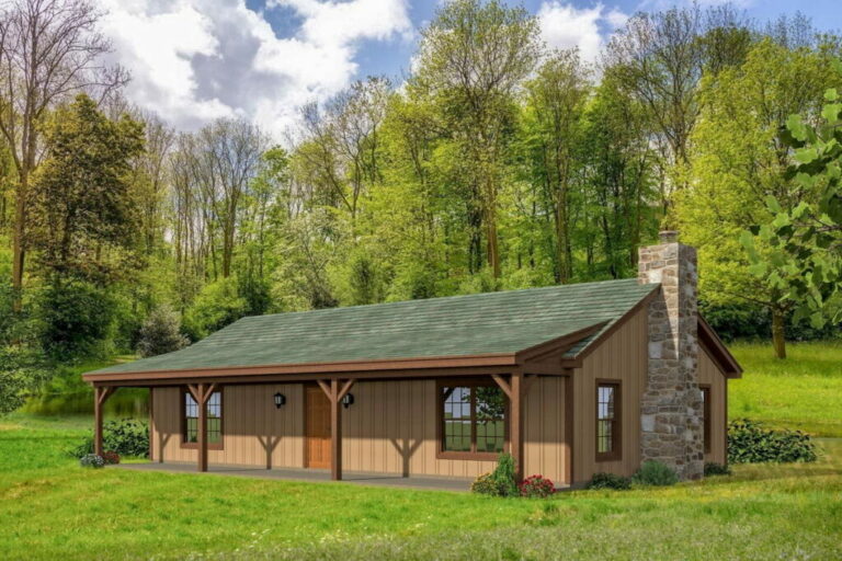 Country Style 2-Bedroom 1-Story Ranch Home With Vaulted Ceiling (Floor Plan)